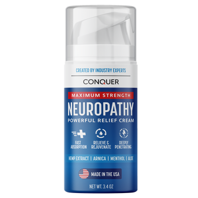 Conquer Pain - Neuropathy Pain Relief - Nerve Pain Cream 3.4 Oz